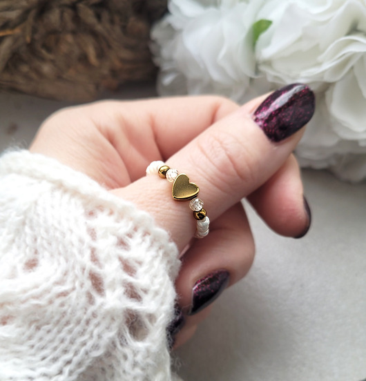 pierścionki elastyczne Pierścionek z serduszkiem