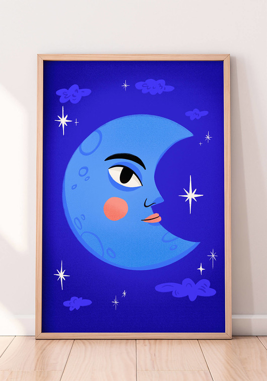 obrazy i plakaty do pokoju dziecięcego Plakat Księżyc - Luna