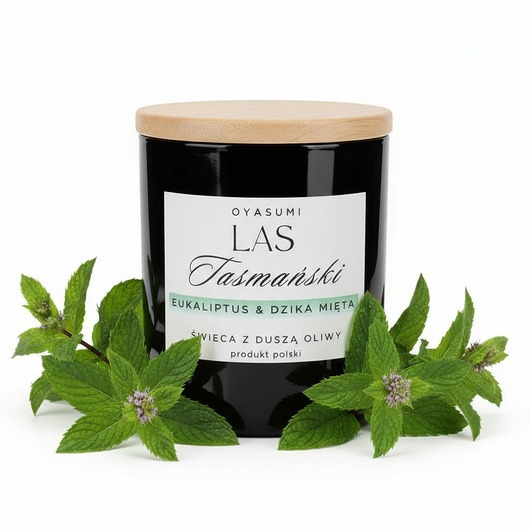 świeczniki i świece Świeca zapachowa z wosku oliwnego Las Tasmański