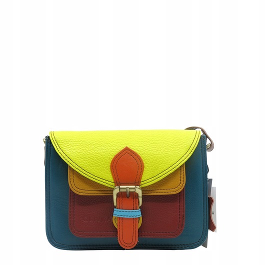 torby na ramię Torebka listonoszka oryginalna skórzana kolorowa elegancka pasek eko OLIVKA