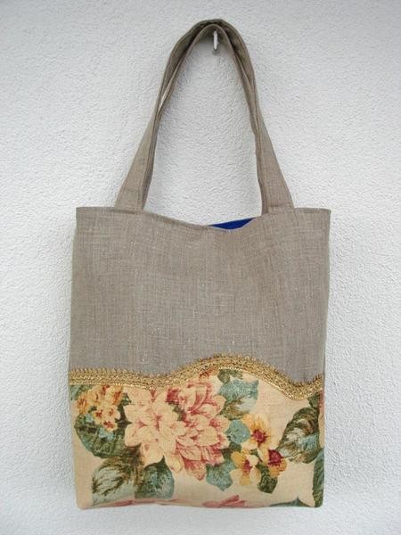 torebka Linen with tea roses AvA