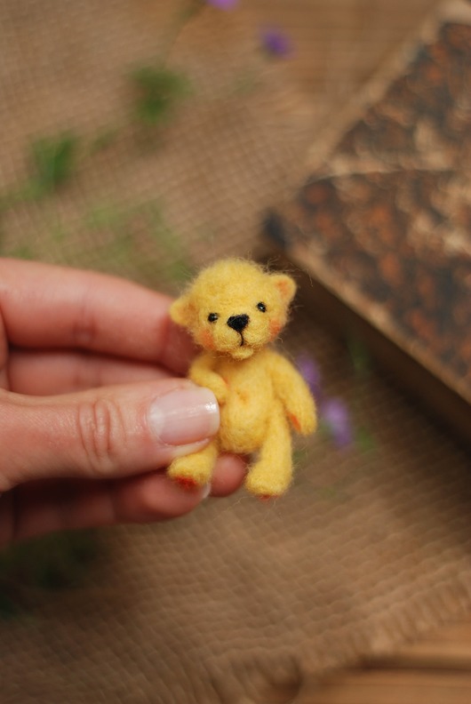 misie i maskotki Miś Miniaturka- Żółty