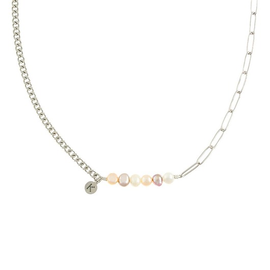 naszyjniki - inne Baby Bestseller! Naszyjnik z trójkolorowymi Perłami Srebrna stal szlachetna