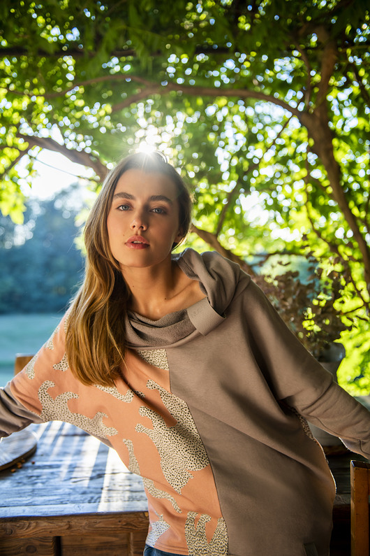 Bluza z dzianiny dwukolorowa Nubee