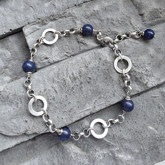 bransoletki z kamieni naturalnych Lapis i koła - bransoletka