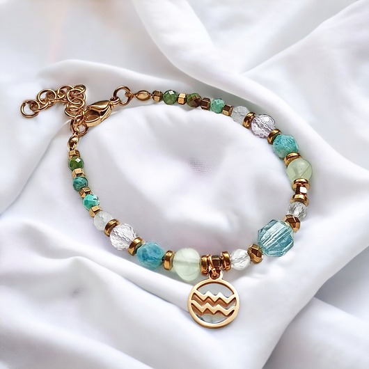 bransoletki z kamieni naturalnych WODNIK - zodiac collection - PREMIUM