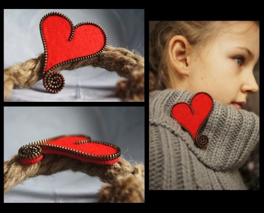 Broszka- red heart  TutuKids