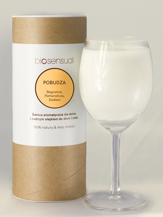 świece zapachowe Świeca do masażu i aromaterapii POBUDZA 200g KIELICH