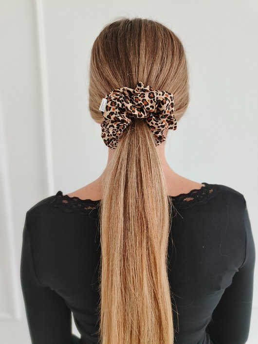 gumki do włosów Gumka jedwabna, scrunchie, sawanna MAXI
