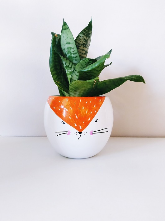 doniczki Doniczka kula - lis / z lisem