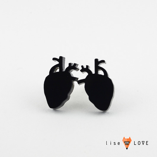 Anatomiczne czarne serca liseLOVE
