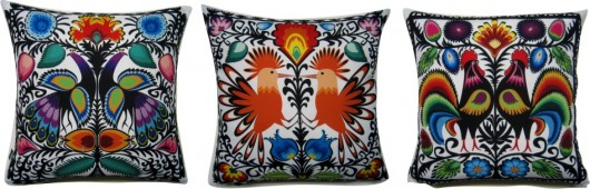 Trzy poduszki folk Gaul Designs
