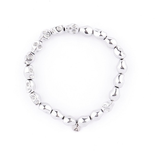 biżuteria męska Męska bransoletka - srebrne czachy