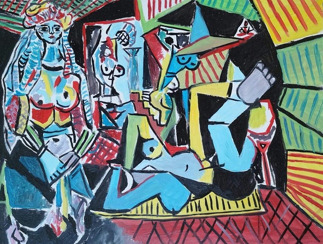 obrazy Kolorowy obraz olejny do salonu Pablo Picasso kobiety Algieru