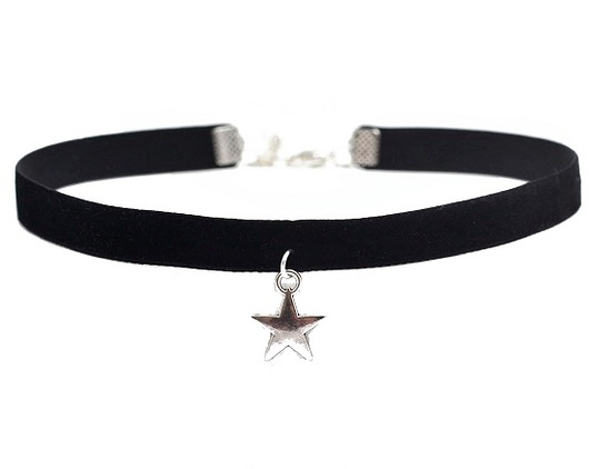 Choker Black Velvet -9mm- srebrna gwiazdka ZOKO STORE