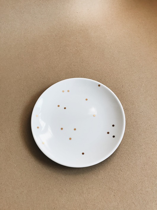 patery i talerze TALERZ 17 CM ZŁOTE KROPKI