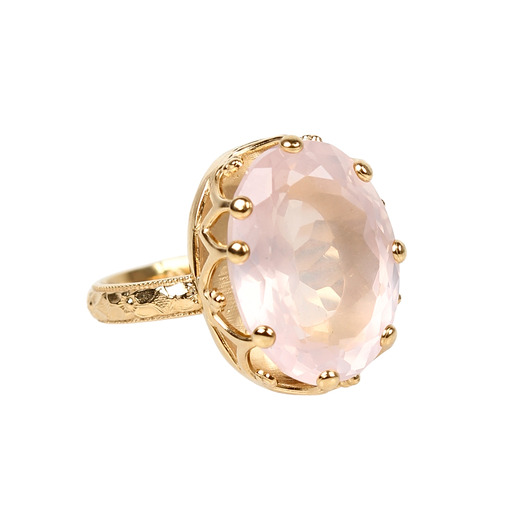 pierścionki złote Złoty pierścionek Magnifique z kwarcem różowym
