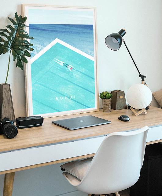 plakaty Bondi Beach - plakat 50x70 cm - plaża i basen