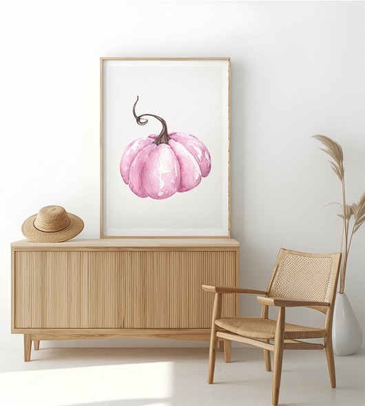 plakaty Plakat Jesienny Dynie na ścianę A3 Minimalistyczny Plakat nowoczesny