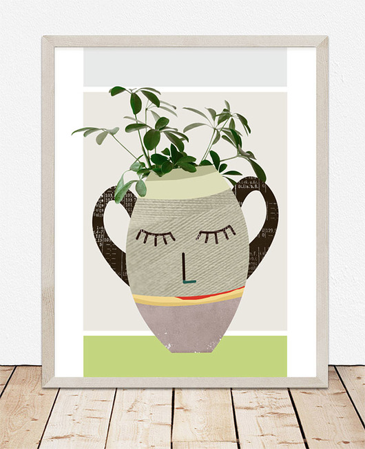 plakaty Plakat z wazonem, kolaż