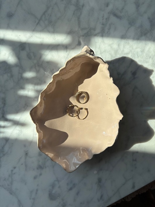 pojemniki na biżuterię Ceramiczna Ostryga Muszelka z Perłą na Biżuterię Liliowo Różowa