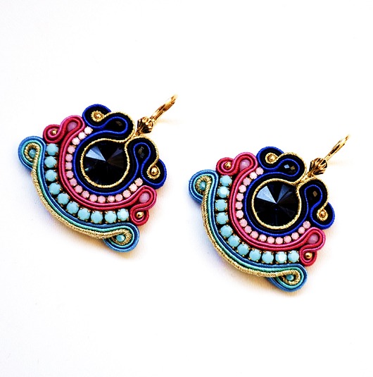 kolczyki soutache Sutaszowe kolczyki SAWIRA