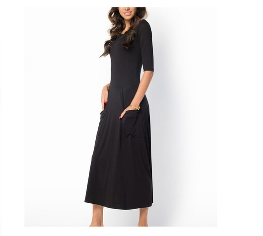 Sukienka CIĄŻOWA KIESZENIE CZARNA  Dressroad