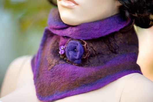 Kołnierz filcowy " Vintage violet " HERBE DESIGN