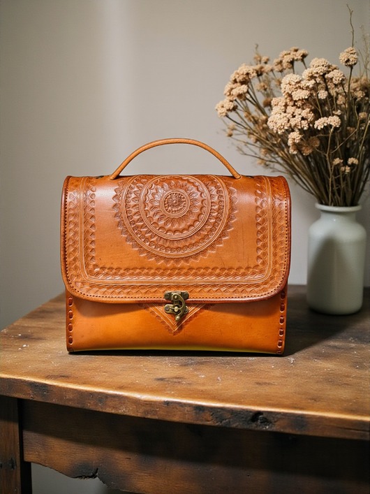 torby na ramię Kuferek torebka damska skórzana wzory Linda góralska skóra