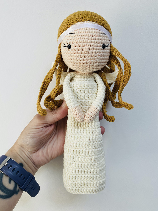 lalki Szydełkowy Anioł handmade - lalka dekoracyjna