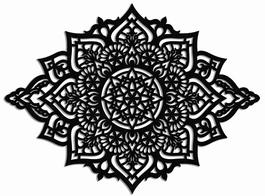 dekoracje - na ścianę AŻUROWA DEKORACJA ŚCIENNA 3D, MANDALA, YOGA, PIĘKNY, DEKORACYJNY PANEL