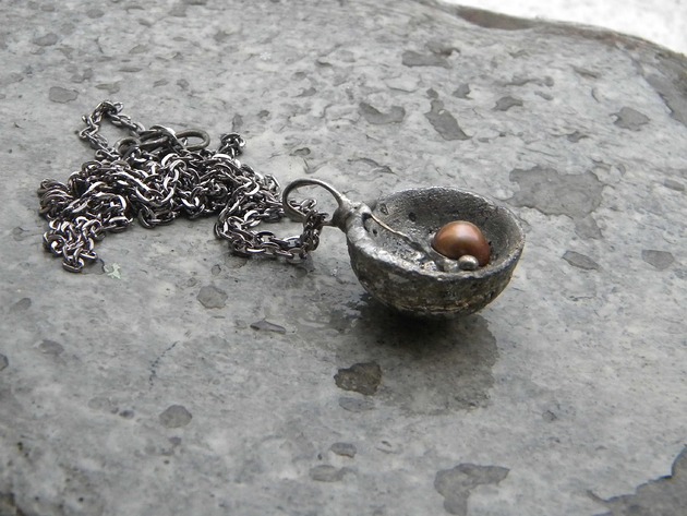 biżuteria męska Perła w półkuli - naszyjnik