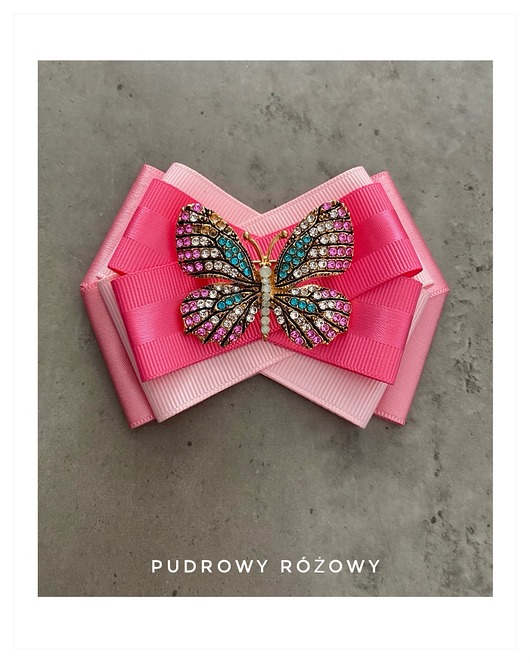 broszki Brosza z Motylem w kolorach różowych
