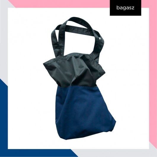SHOPPER | two colours | czarny + granat Bagasz