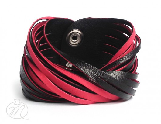 Bransoleta skórzana czerwień & czerń TWISTed Mikashka
