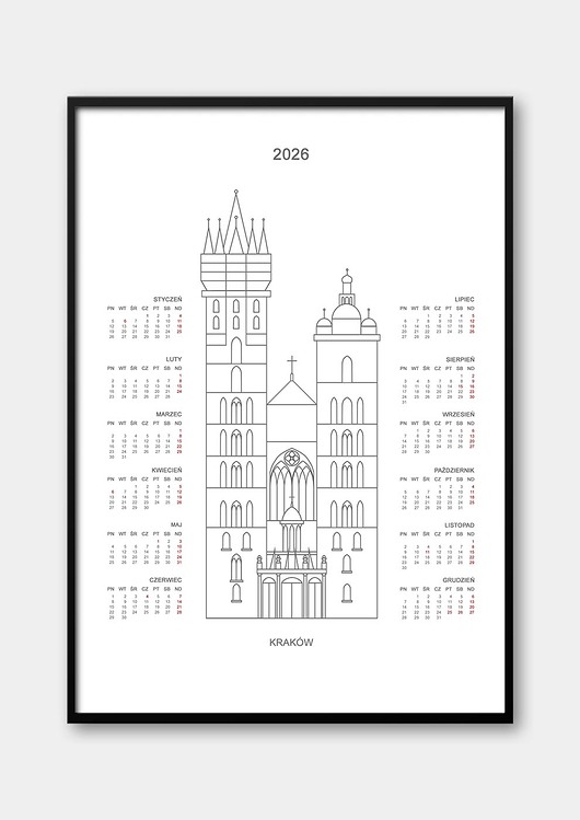 kalendarze i plannery Kalendarz Kraków 2026