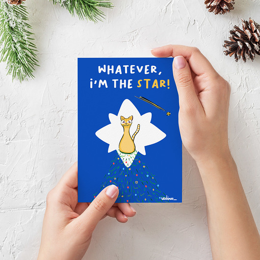 kartki okolicznościowe - wydruki I'm THE Star  - Humorystyczna Kartka na Boże Narodzenie