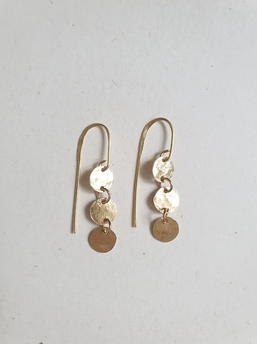 kolczyki z mosiądzu Kolczyki ANTYK  kółka, mosiądz, rustykalne