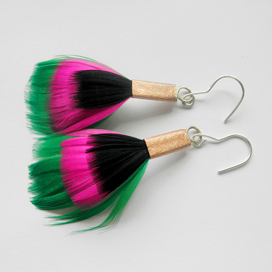 kolczyki z piórami PIÓRKO kolczyki