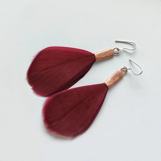 kolczyki z piórami PIÓRKO kolczyki