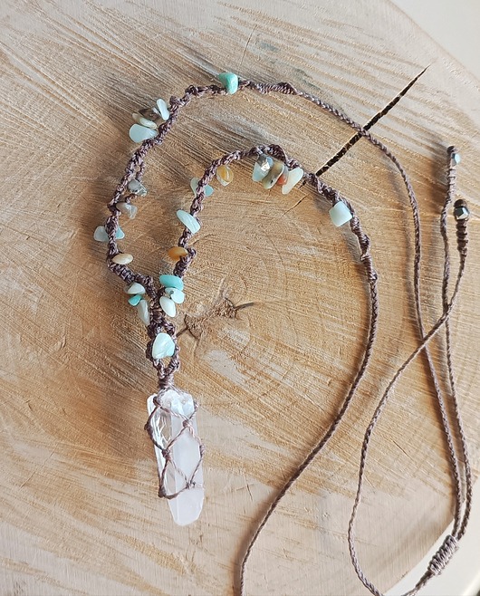 naszyjniki - inne Naszyjnik z kryształem lemuryjskim