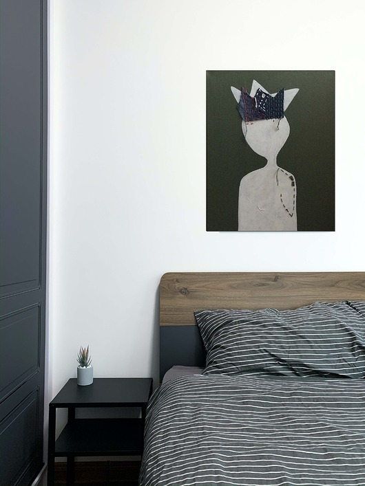 obrazy Philosopher King, akryl na płótnie (mixed media / patchwork)