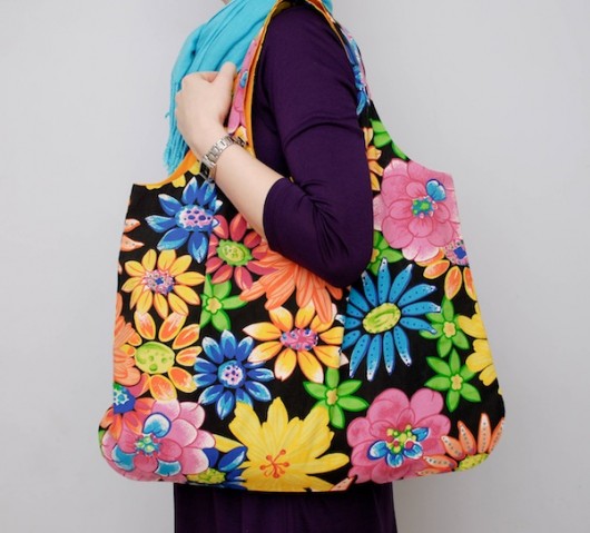Eko torba na zakupy GERBERA DAISIES longredthread