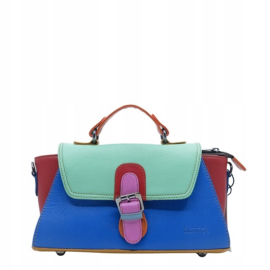 torby na ramię Torebka damska skórzana retro do ręki regulowany pasek elegancka eko OLIVKA