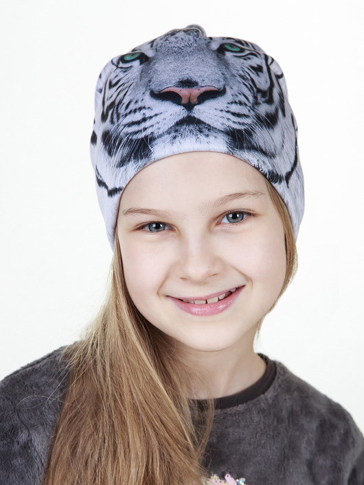 czapki dziecięce Czapka Magic Fun TIGER WHITE