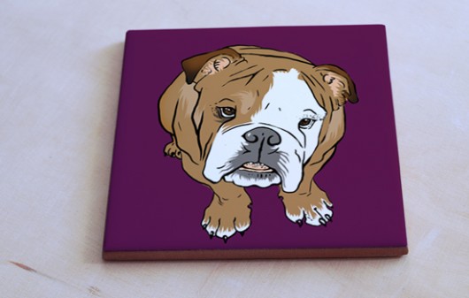podstawka ceramiczna - buldog angielski Ledon