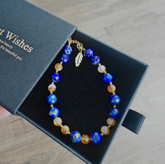 bransoletki z kamieni naturalnych Bransoletka lapis lazuli cytryn