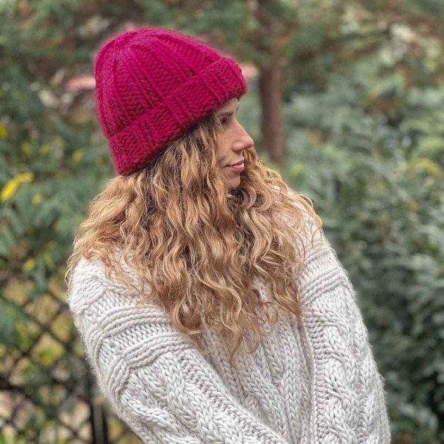 czapki damskie 100% MERINO CZAPKA bordowa