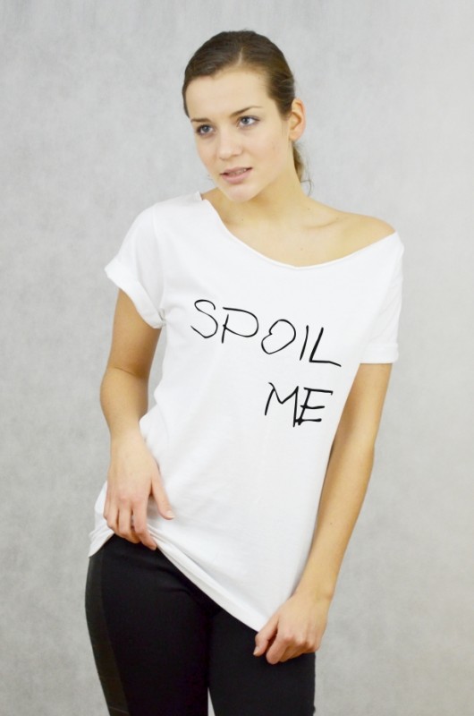SPOIL ME - Koszulka Oversize szeroki dekolt T-sh GAU great as You