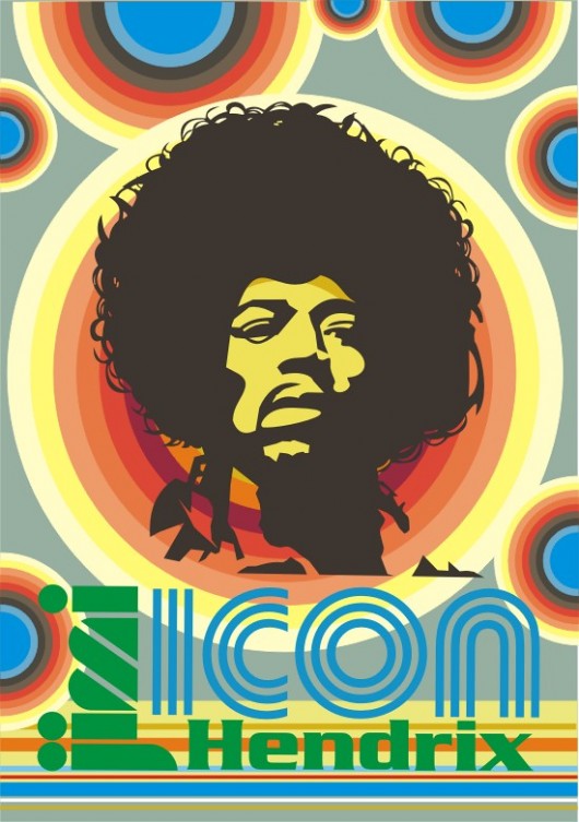 zamówienie MULTIKOLOR PLAKAT VINTAGE JIMI  Project 8